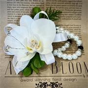 Debs Corsage on Pear &amp; Diamante Bracelet